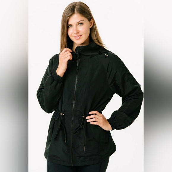 Zyia Black Drawstring Hooded Jacket - Picture 2 of 6